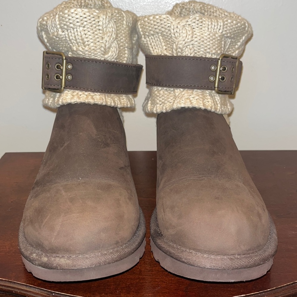 Leather and knit Uggs